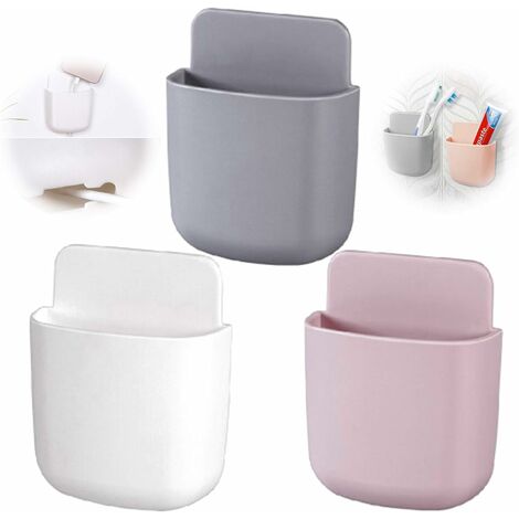 Support de télécommande mural support de télécommande support de télécommande mural support de télécommande blanc support de télécommande 3 pièces (blanc gris rose) LITZEE