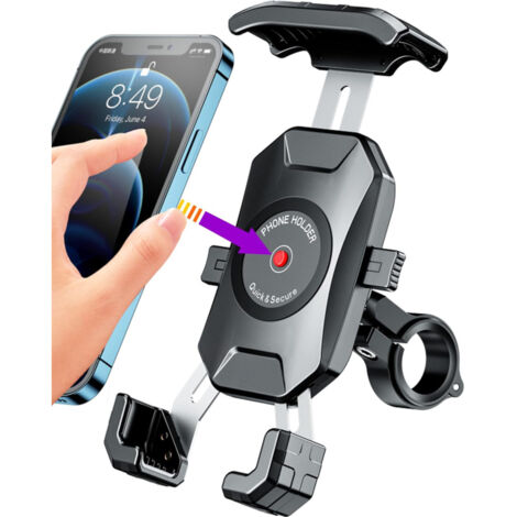 Support de téléphone à 360° pour vélo, support universel pour smartphone compatible avec les motos, les vélos électriques et les scooters.