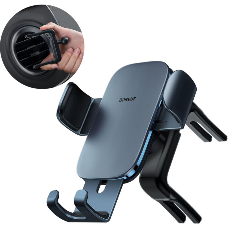 Support de téléphone à gravité pour bouche d'aération ronde Metal Age II, gris foncé