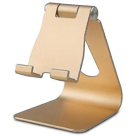 Support de téléphone de bureau réglable en aluminium doré