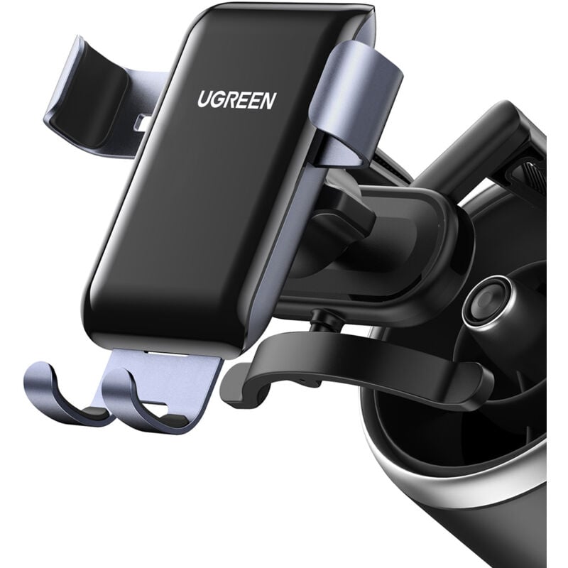 Ugreen - Support de téléphone de voiture à gravité - grille ronde, gris