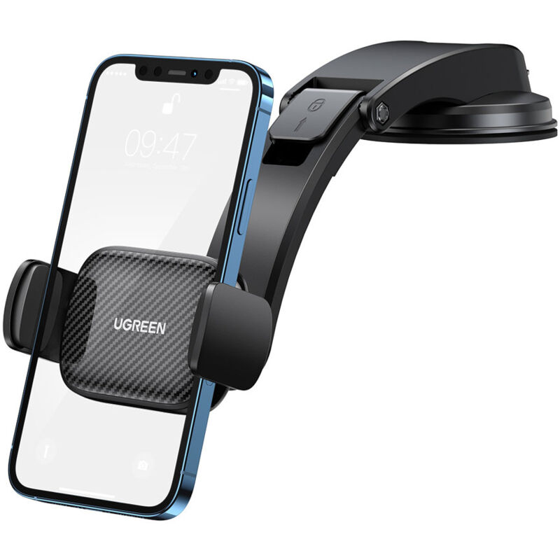 Ugreen - Support de téléphone de voiture à serrage pour cockpit et vitre, noir