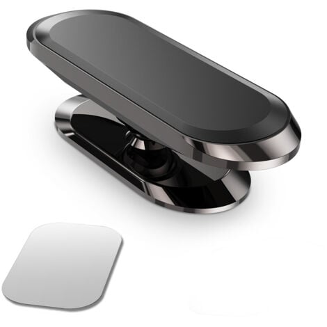 Support de téléphone de voiture en métal Support magnétique rotatif Support de voiture Gps Bande en alliage de zinc(Noir)
