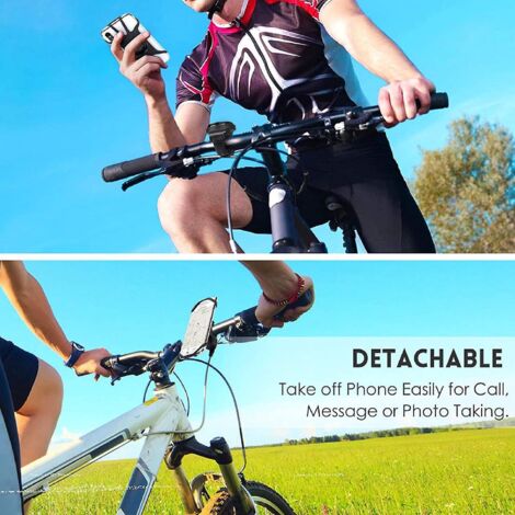 Support de téléphone détachable pour vélo et moto, pivotant à 360°, universel pour iPhone 11 Pro, XS Max, XR, X, 7, 8 Plus, Galaxy S9, S10
