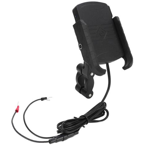 Support de téléphone moto 2 en 1, chargeur sans fil 15W QC3.0 USB rapide, guidon 12-24V, support chargeur moto.
