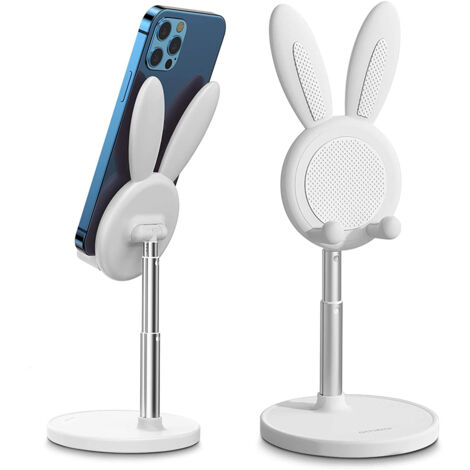 Support de téléphone portable en forme de lapin mignon, hauteur réglable.