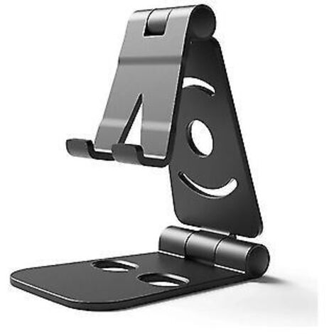 Support de téléphone portable mini et pliable, support de bureau réglable à 4 degrés, universel pour iPhone et Android (noir)