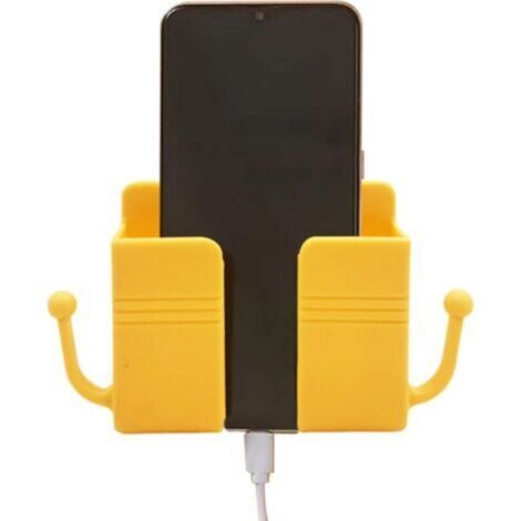 Support de Téléphone Portable Mural. Support Smartphone Autocollant. Étui de Rangement pour Télécommande jaune