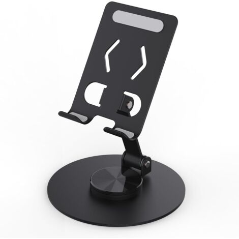 Support de téléphone portable pliable, angle de vision réglable à 360°, support de téléphone portable de bureau portable, support ultra-stable pour téléphones portables et tablettes