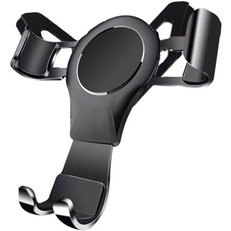 Support de téléphone portable pour voiture Audi A1 8X (2010-2018), fixation par gravité, stable et sans vibrations, compatible avec les fentes d'aération du hayon, en alliage d'aluminium noir.