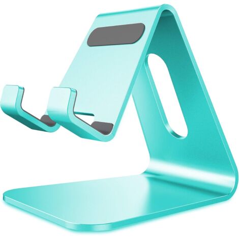 Support de Téléphone Portable, Support, Support de Bureau en Aluminium Compatible avec Commutateur, Tous Les Smartphones, iPhone 12 11 Mini Pro Max XS XR X SE 8 7 Plus SE 5, Vert Menthe