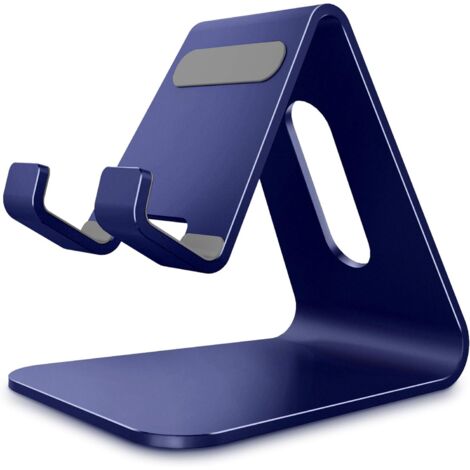 Support de téléphone Portable Support Support de Bureau en Aluminium Compatible avec commutateur Tous Les Smartphones iPhone 15 14 13 Plus Mini Pro Max XS XR X ,bleu foncé