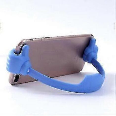 Support de téléphone portable Thumbs Up pour regarder des films, à fixer sur un bureau ou un lit (bleu)