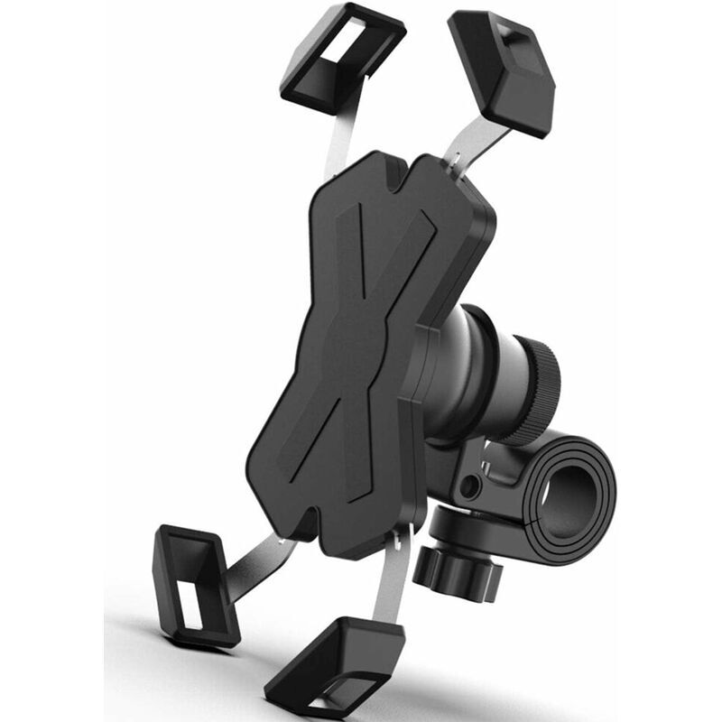 Support de téléphone portable vélo, support de téléphone portable en acier inoxydable moto, support de vélo de téléphone portable extérieur rotatif à