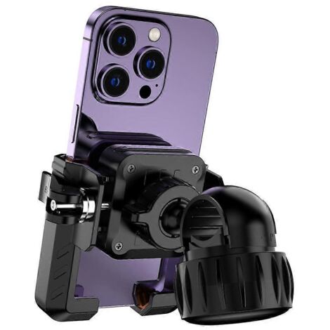 Support de téléphone pour guidon de moto et vélo, support de navigation avec clip de montage robuste, idéal pour fixer votre smartphone lors de vos déplacements.