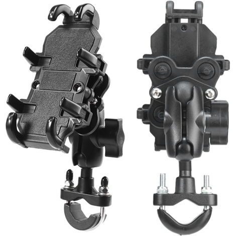 Support de téléphone pour moto avec 8 griffes de fixation mécanique antichoc, compatible avec le guidon de scooter.