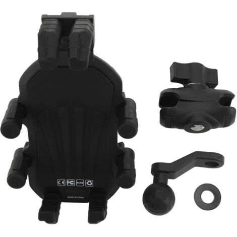 Support de téléphone pour moto avec amortisseur et verrouillage de sécurité, support de rétroviseur réglable pour smartphones de 4,9 à 8,1 pouces pour scooters et VTT