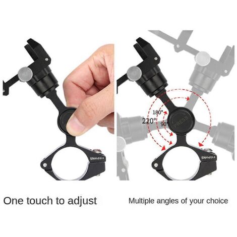 Support de téléphone pour moto et vélo, en alliage d'aluminium, noir
