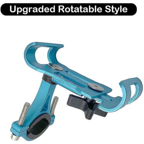 Support de téléphone pour vélo, anneau rotatif à 360° en alliage d'aluminium, antidérapant, compatible avec GPS, iPhone et Samsung - Bleu