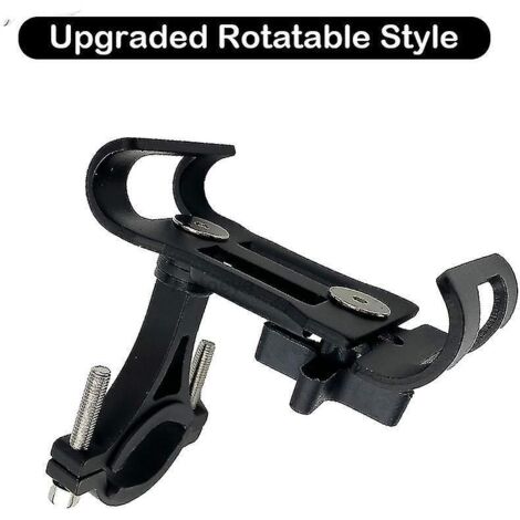 Support de téléphone pour vélo, anneau rotatif à 360° en alliage d'aluminium, antidérapant, compatible avec GPS, iPhone et Samsung - Noir