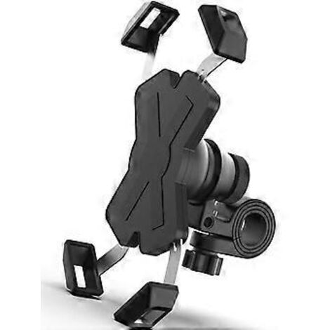 Support de téléphone pour vélo, fixation au guidon pour moto avec rotation à 360°, compatible avec la plupart des smartphones jusqu'à 7 pouces, coussinets en silicone.