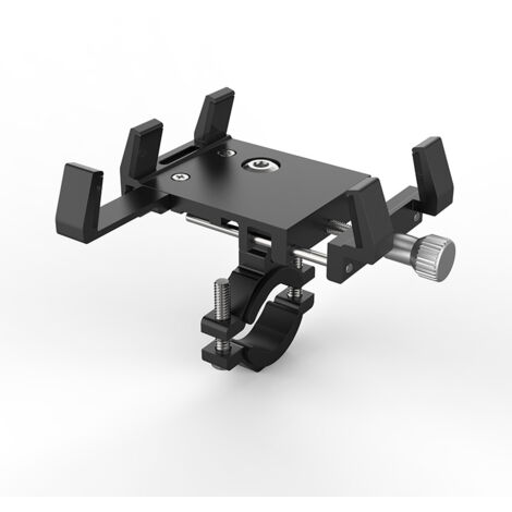 Support de téléphone pour vélo, support de téléphone pour moto, support universel en alliage d'aluminium, installation sans outil, noir, rotation à 360°, quatre griffes