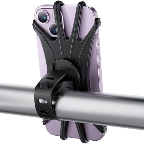 Support de téléphone pour vélo, support universel en silicone rotatif à 360°