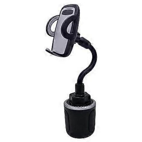 Support de téléphone pour voiture avec porte-gobelet de qualité militaire, construction robuste, rotule flexible pour une rotation à 360°, réglage facile, coussinet en silicone antidérapant