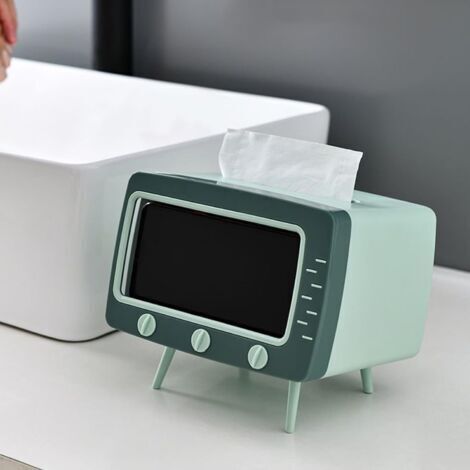Support de téléphone rétro en forme de boîte à mouchoirs, support de téléphone pour boîtier TV - Couvercle de boîte à mouchoirs rétro, support de téléphone