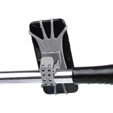 Support de téléphone rotatif en silicone pour vélo avec pince amovible, noir