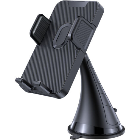 Support De Téléphone Voiture Ventouse, Rotation 360°, Mâchoire Compatible avec Tous Les Smartphones Jusqu’à 6 Pouces, Samsung/Huawei/Xiaomi/Apple