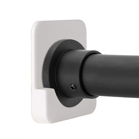 Support de tension adhésif pour tringle à rideau de douche, sans perçage, lot de 2 (ruipei) - Blanc