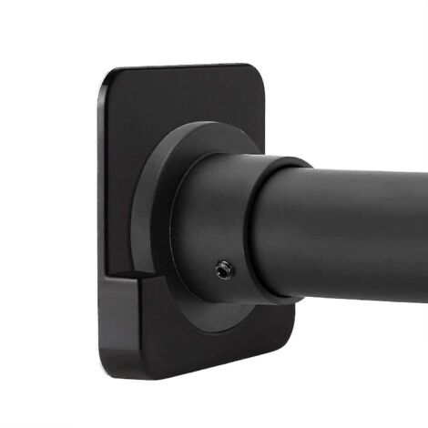 Support de tension adhésif pour tringle à rideau de douche, sans perçage, lot de 2 (ruipei) - Noir