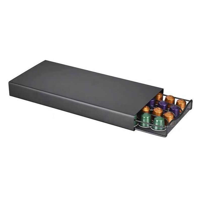 Support de tiroir de rangement des capsules de café pour capsules de café, support de plateau de machine à café pour 40 Capsules (noir)