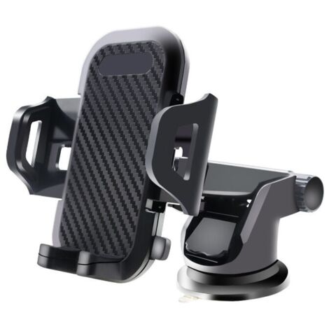 Support de tlphone portable ventouse rtractable pour voiture, support de tlphone portable multifonctionnel sortie d'air, support de voiture lavable (noir)
