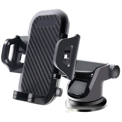 Support de tlphone portable ventouse rtractable pour voiture, support de tlphone portable multifonctionnel sortie d\'air, support de voiture lavable (noir)