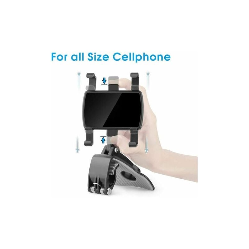 Support de Téléphone Voiture Rotation à 360 degrés, Tableau de Bord Socles téléphone Portable Automobile Car Phone Mount pour gps et Les Smartphones