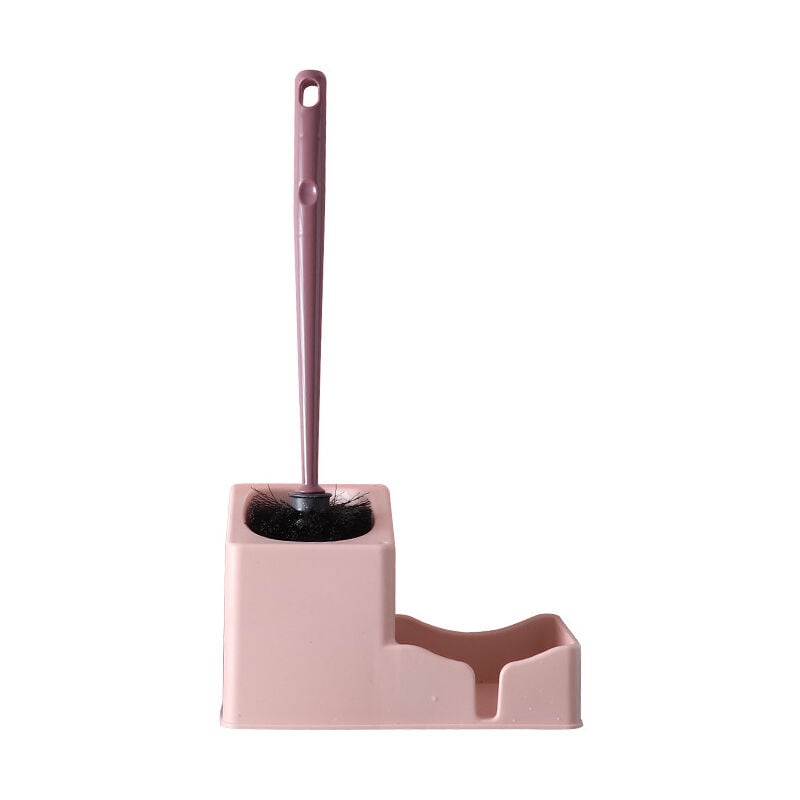 Ensoleille - Support de toilette pour brosse de toilette à cheveux doux(Rose clair)