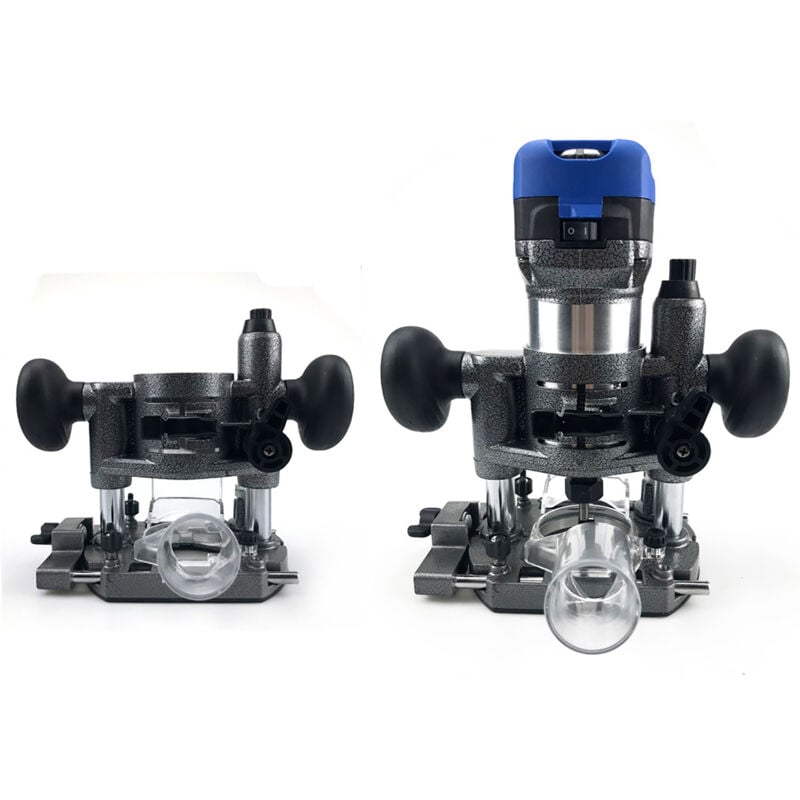 Support de toupie plongeante compact en aluminium pour fraiseuse, base de machine de coupe, rainures de fraisage, ouverture du support de sculpture