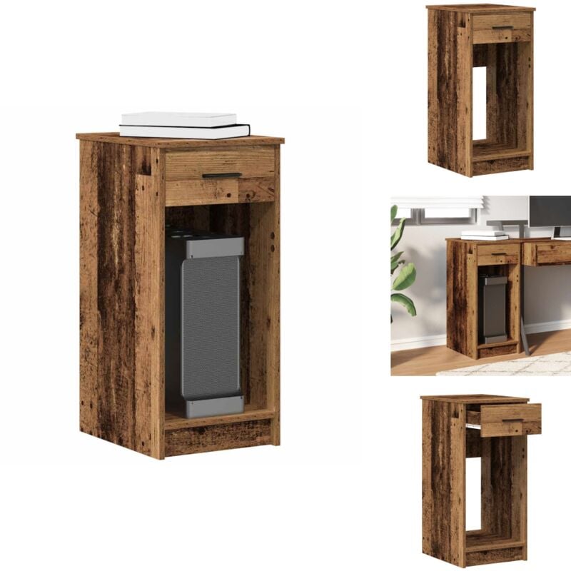 Vidaxl - Support de tour d'ordinateur avec tiroir vieux bois 35x45x77 cm - Support De Tour D'ordinateur - Supports De Tour D'ordinateur - Support De