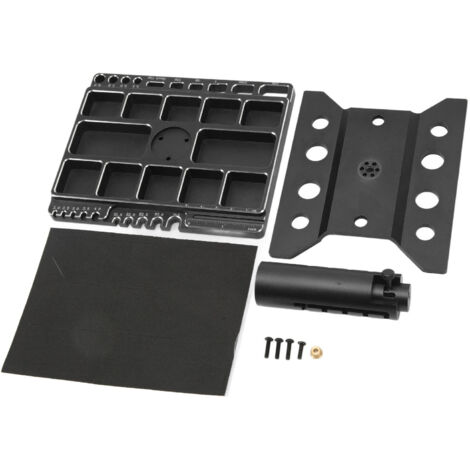 Support de Travail pour Voiture RC 360° Rotatif Blocage Réglable Hauteur Alliage Aluminium Station Réparation Noir