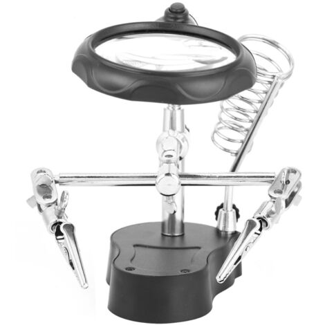 Support de travail TE-801 avec loupe grossissante, pince de précision et éclairage LED pour réparations délicates