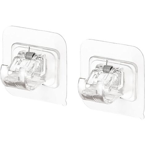 6 Supports Tringle à Rideaux Sans Perçage - Autocollant Ou Vis, Charge Jusqu'à 13.6kg