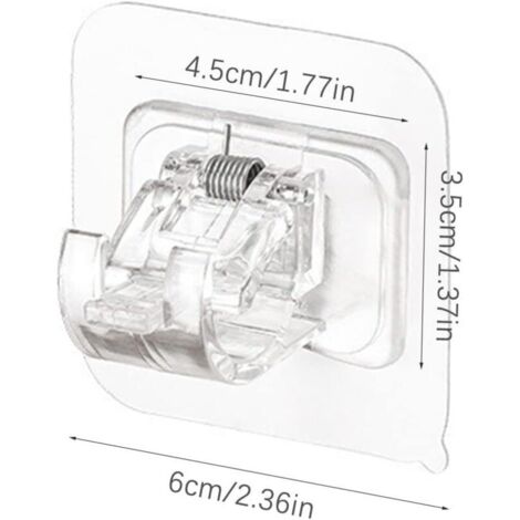 Support de Tringle à Rideau, Crochets Autocollants pour Tringle à Rideaux, Support de Tringle à Rideau Transparent 4 Pièces Support de Crochet de Rideau pour Cuisine Salle de Bain