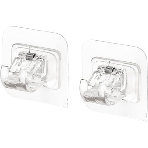 Support de Tringle à Rideau, Crochets Autocollants pour Tringle à Rideaux, Support de Tringle à Rideau Transparent 4 Pièces Support de Crochet de Rideau pour Cuisine Salle de Bain