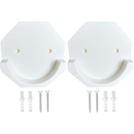 Support de tringle à rideau de douche adhésif Résistant à la chaleur Imperméable Support de tension de tringle à rideau de douche extra-large Paquet de 2 (tringle non incluse)