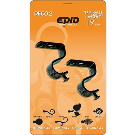 Support de tringle à rideau Plafond 19Mm Noir Métal Deco 2 Epid 2 Pz 420143062