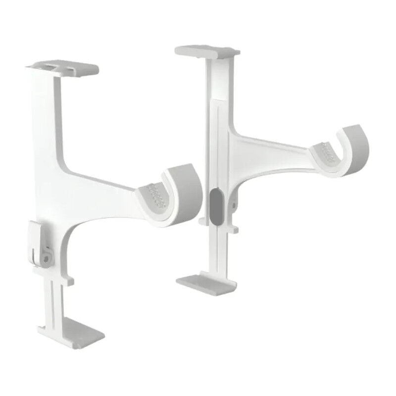 Deux supports de tringle à rideau pour coffre de volet roulant, blanc