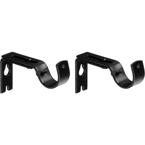 Support De Tringle À Rideau Réglable - En Fer - Charge Max 20 Kg - Pour Tringles Jusqu'à 20 Mm - Convient Salle De Séjour Chambre Salle De Bain - Lot De 2