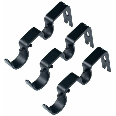 Support de tringle �� rideau robuste Support de tringle double Tringle de 1 &quot;et 5/8&quot;, non r��glable, ensemble de 6.